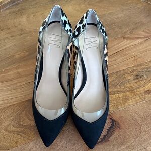 INC International Concepts Leopard and Black Heels
